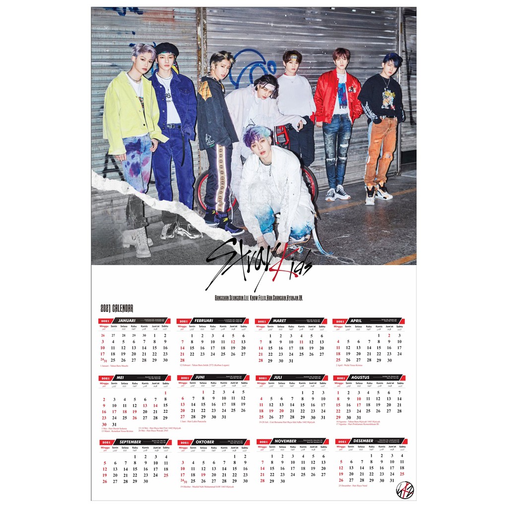 2025 Kpop Stray Kids Poster Calendar Shopee Malaysia