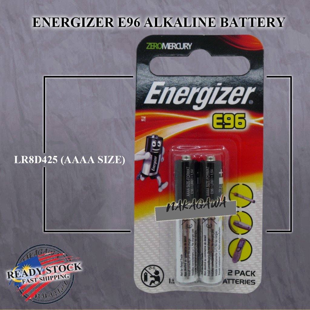 2 PCS AAAA SIZE ENERGIZER E96 LR8D425 ALKALINE BATTERY Shopee Malaysia
