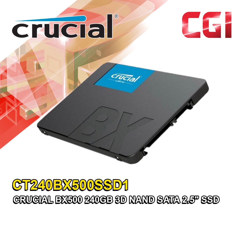 Crucial BX500 240GB 3D NAND SATA SSD CT240BX500SSD1