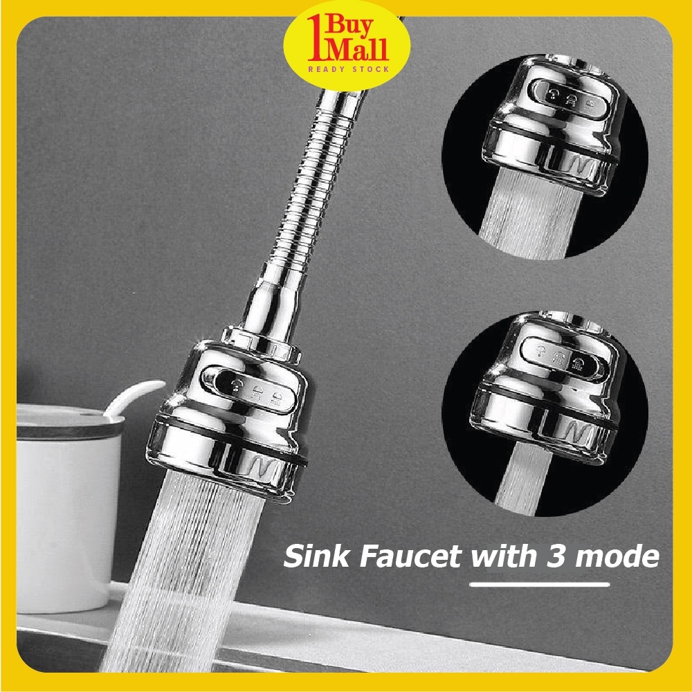 Sink Faucet Kitchen Sink Dapur Water Saving Sink Tap Faucet Nozzle 360