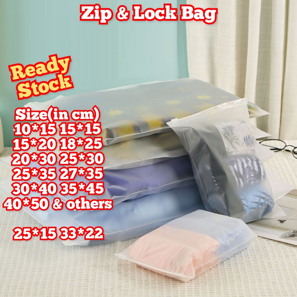 Zip Lock Plastic Bag Double Matte Zipper Storage Bag Frosted Bag Cloth
