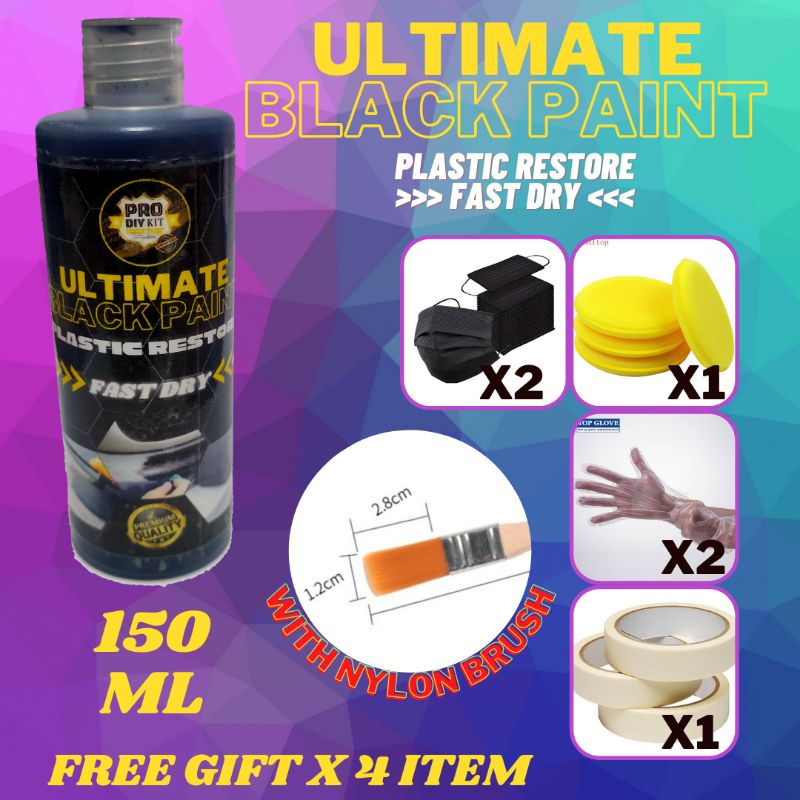 PRO DIY KIT ULTIMATE BLACK PAINT Car Dashboard paint black,Car