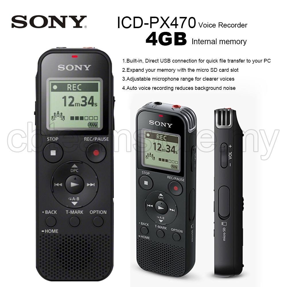 Sony Digital Voice Recorder ICDPX470 Intelligent Noise Reduction