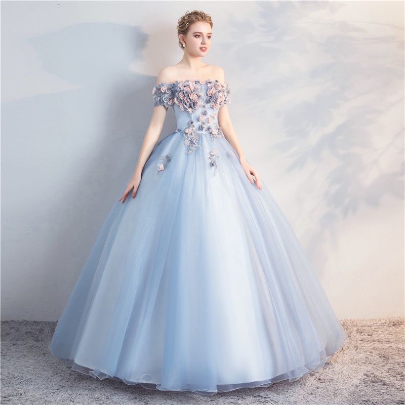 5 Color Evening Party Dress Soiree Prom Emcee Wedding Ball Gown MaxiDress Gaun Malam Pengantin