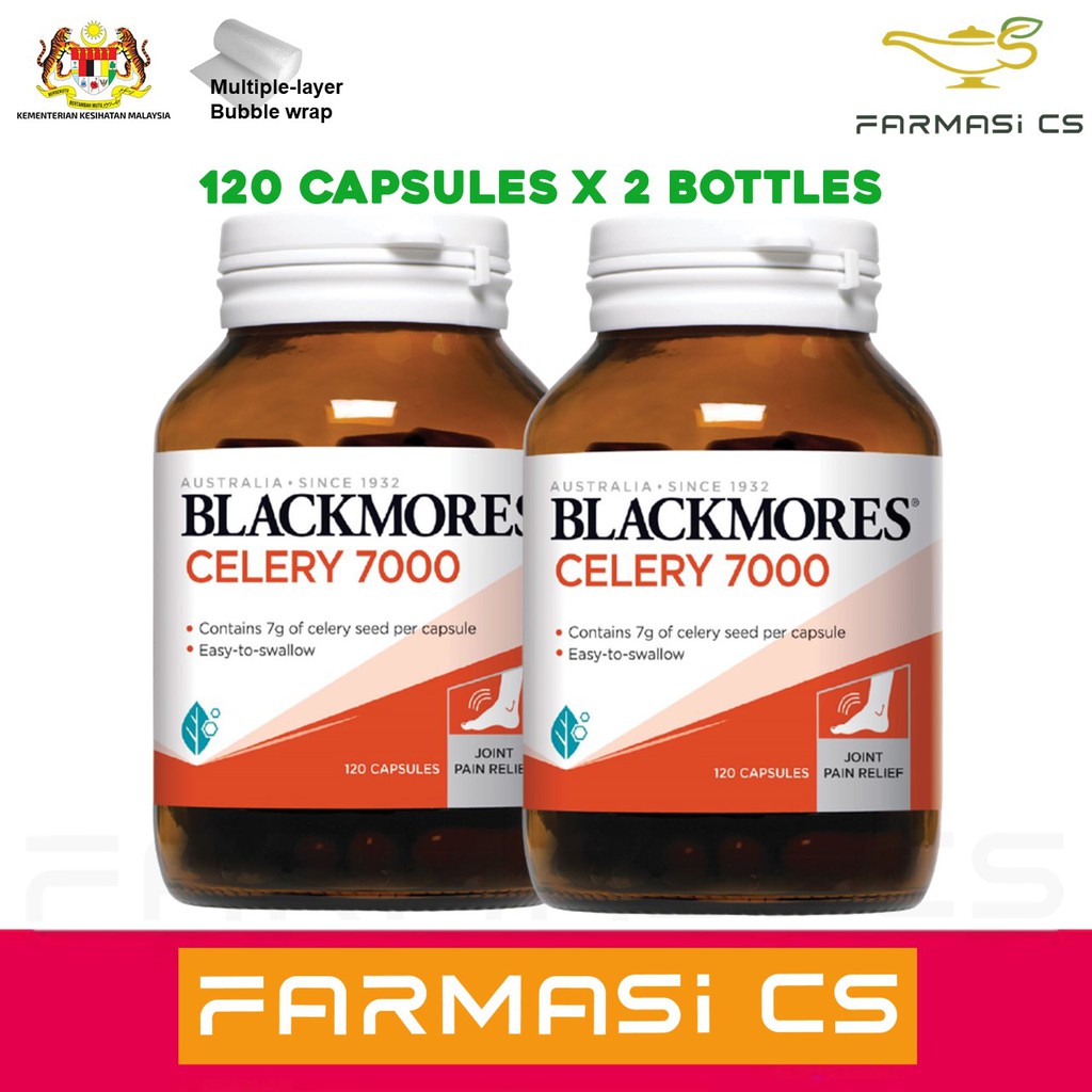 PROMO BLACKMORES Celery 7000 120 capsules x 2 bottles (TWIN) EXP08/