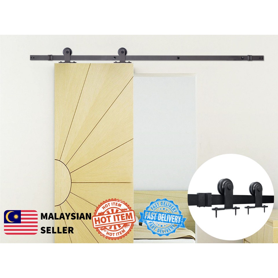 🔥READY STOCK🔥 Barn Door Railing Set 2 meter Length Type D 6.6 foot