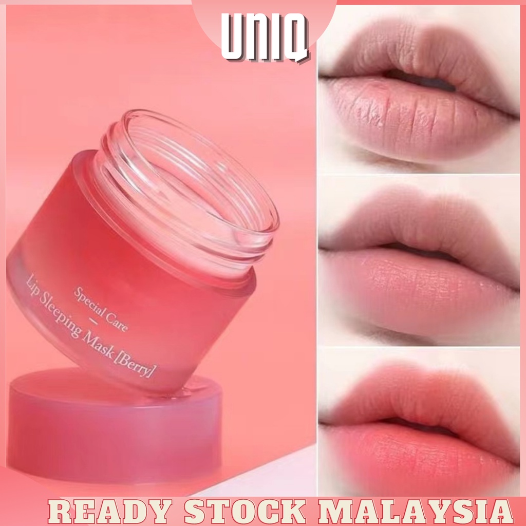 READY STOCK UNIQ Korea Lip Sleeping Mask Night Sleep Maintenance Moistened Lip Balm Lips