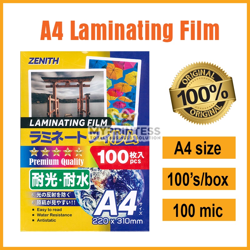 A4 Laminating Film ZENITH 100pcs Premium Quality Laminating Film