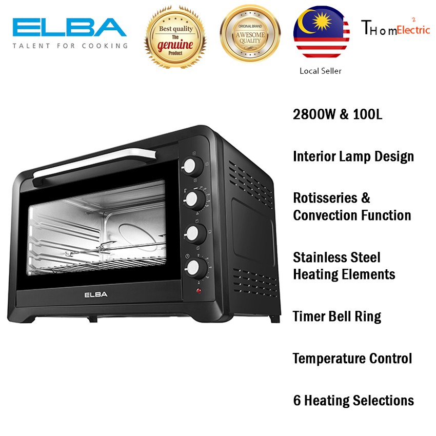 Elba 100L Electric Oven EEOG1029(BK) 2800W (Top+Bottom Heating