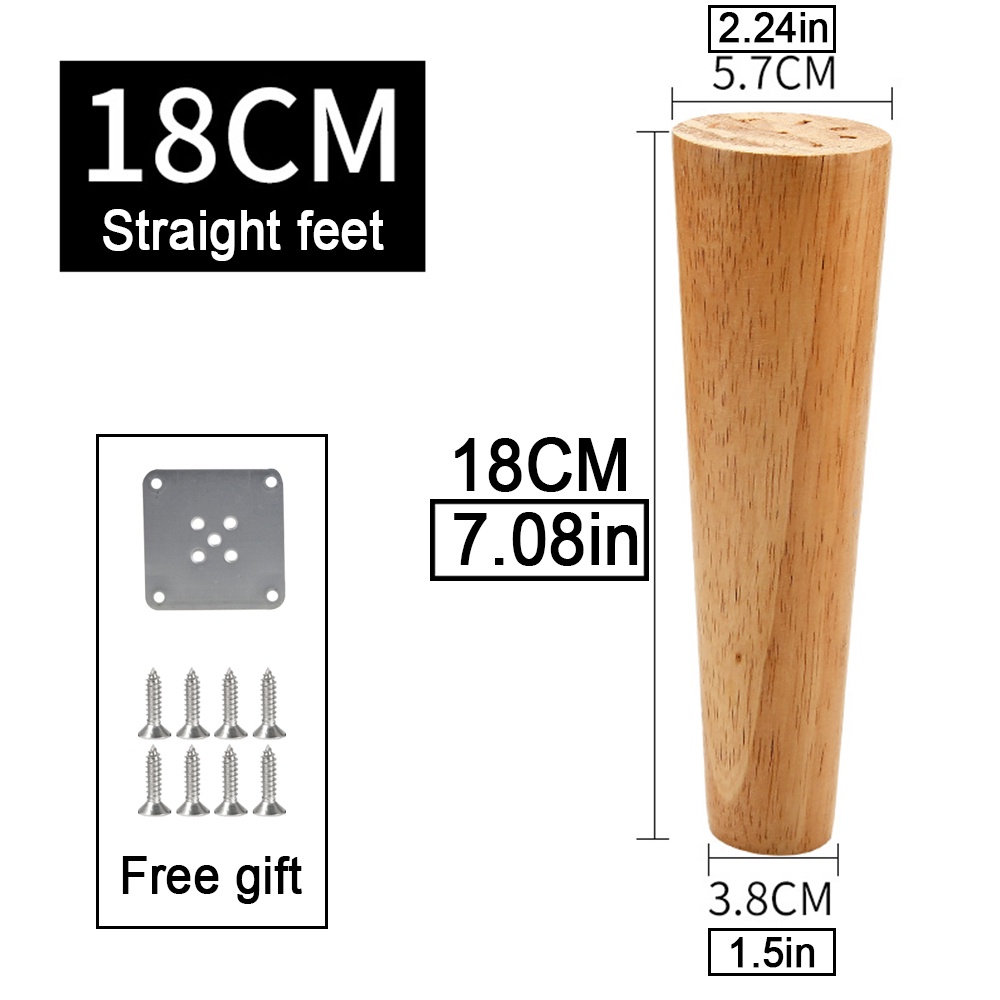 Nobao Rubber Wood Furniture Leg Inclined Conical Sofa Leg Highg Load