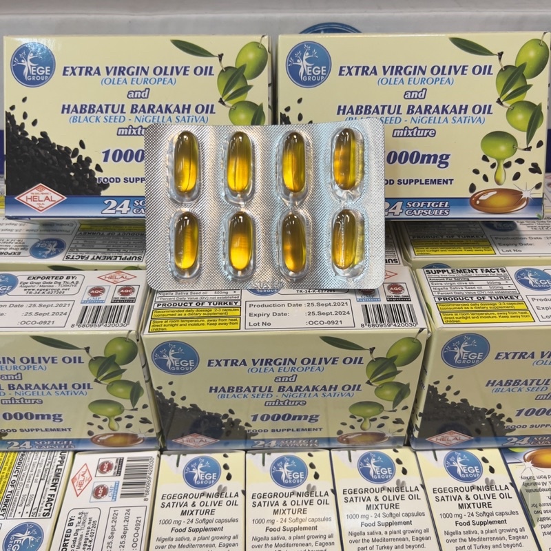 ORIGINAL EXTRA VIRGIN OLIVE OIL & BLACKSEED MIXTURE CAPSULE OIL (24