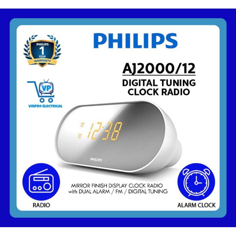 Philips AJ2000 Digital Clock Radio Shopee Malaysia