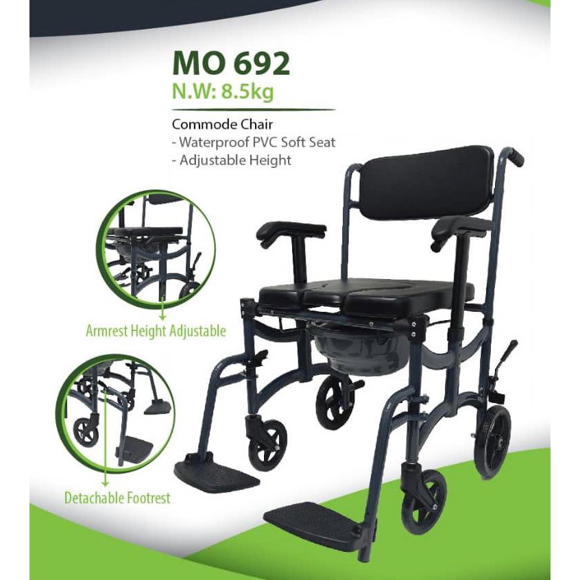 Aluminum Premium Heavy Duty Shower Commode Chair Shopee Malaysia
