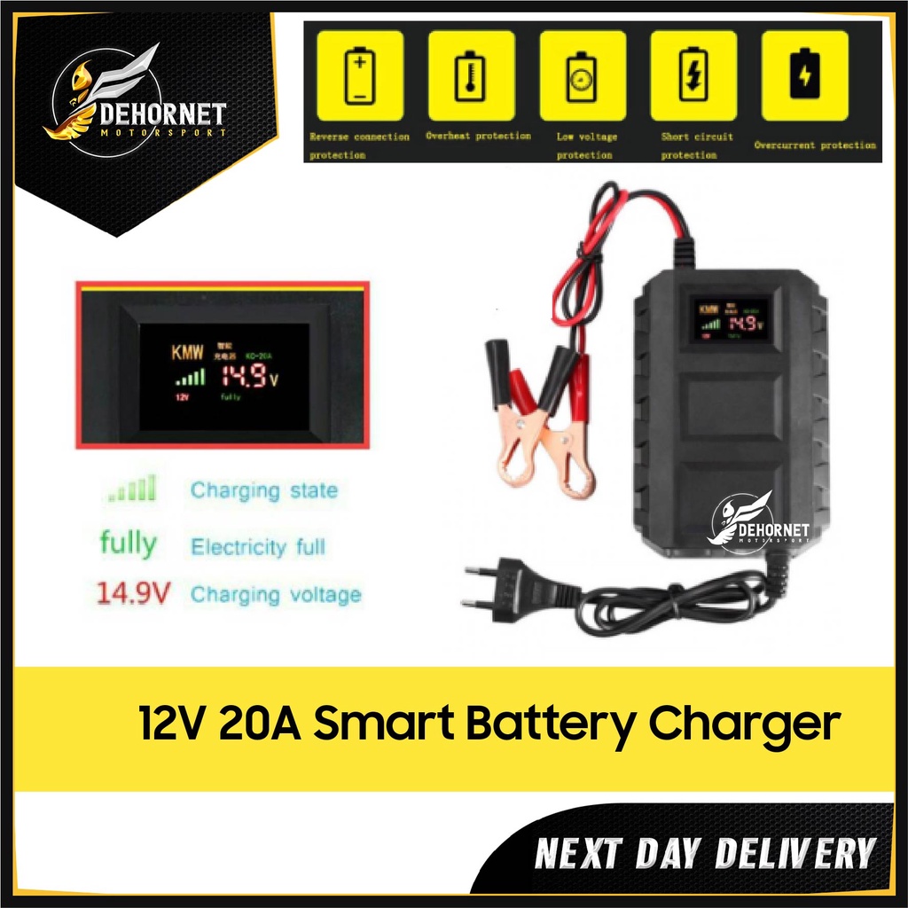 Malaysia Stock Charger 12v 20A Pengecas Bateri Kereta Motorsikal
