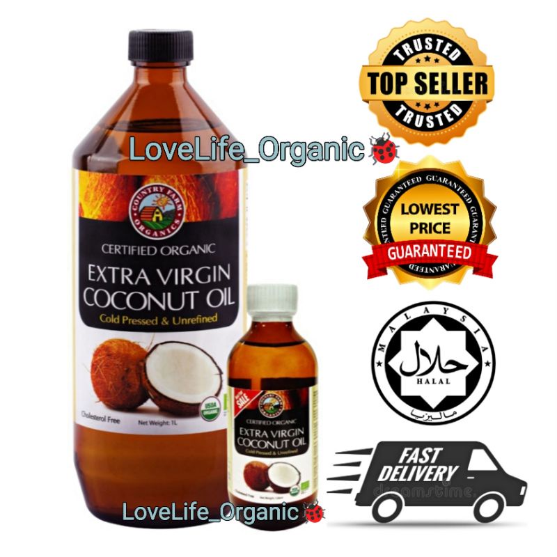 Country Farm Extra Virgin Coconut Oil (1L)Free 100ML/500ML EXP11/2025 Shopee Malaysia