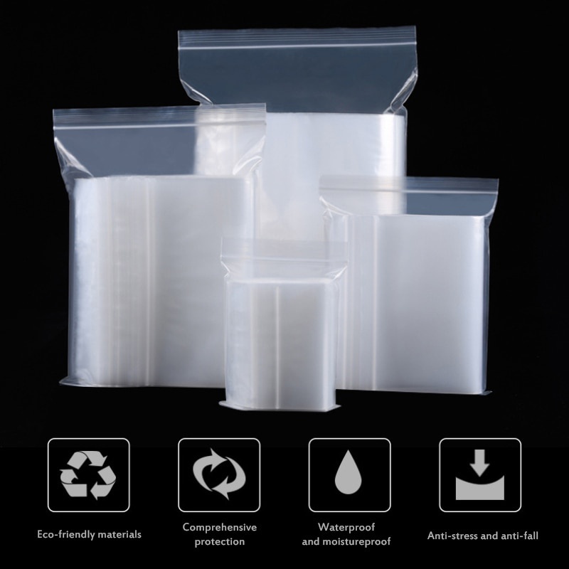 100 Pieces Multiple Sizes Small Airtight Plastic Bag Vacuum Storage Bag