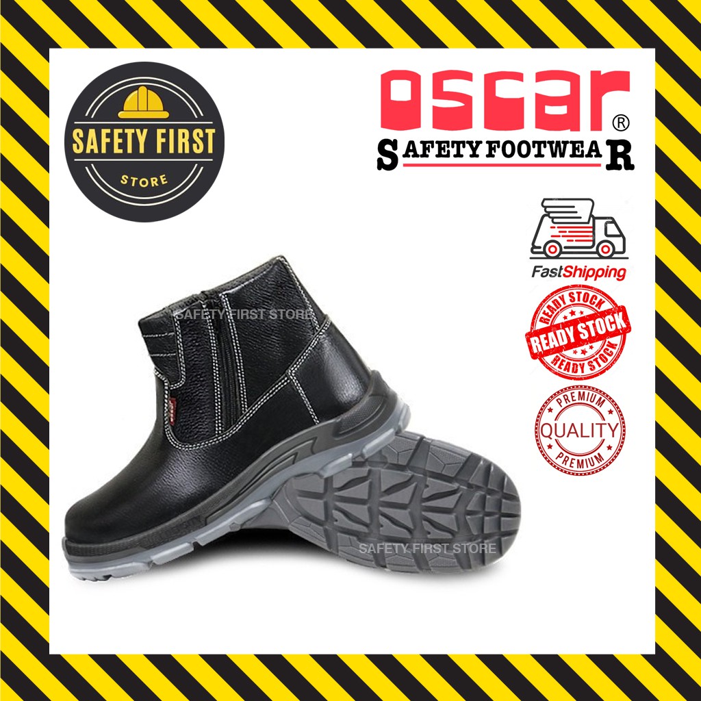 Oscar Safety Shoes Supertec T 807 Black Double Zip Boot Shopee