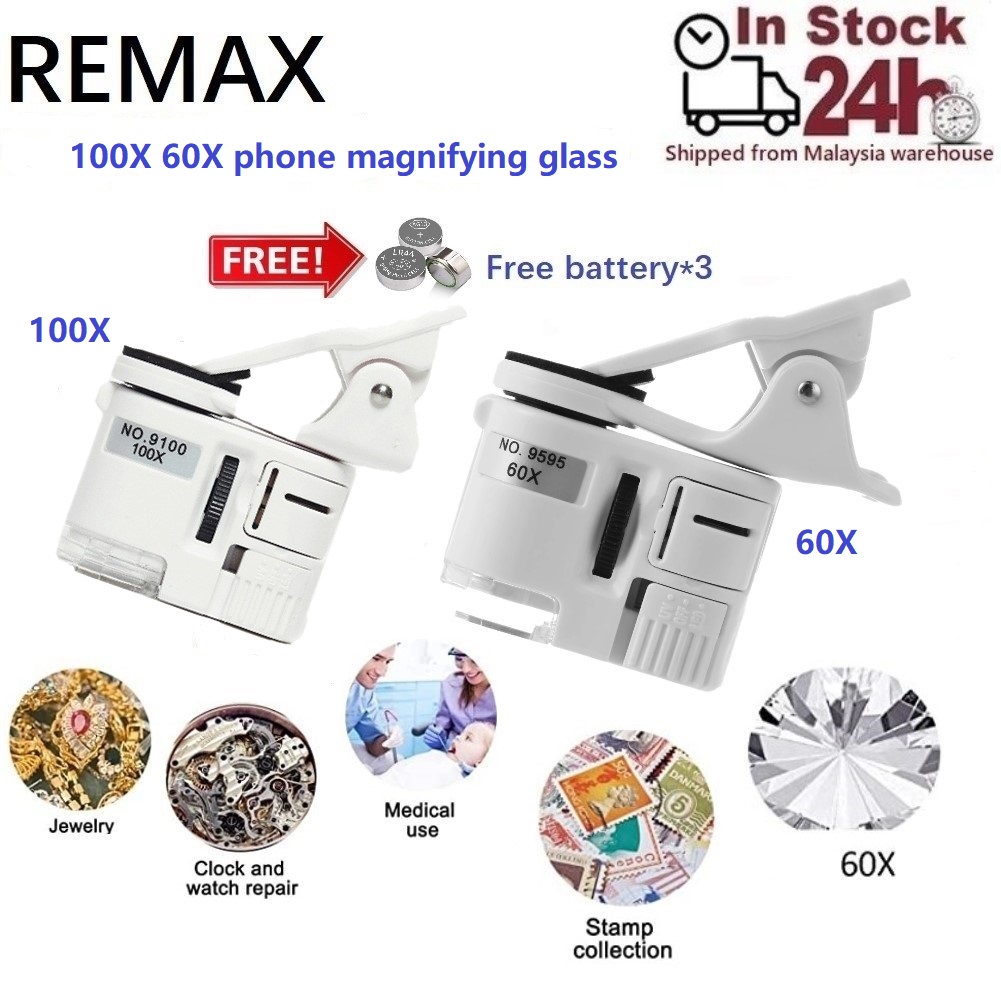 phone magnifying glass magnifier 60X/100X Magnifying Magnifier Jeweler Eye Jewelry Loupe Loop