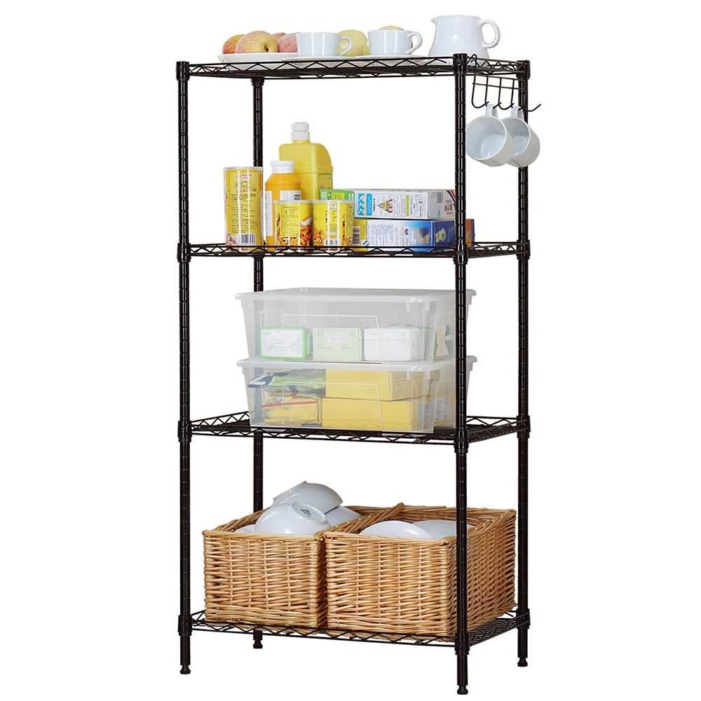 60*30*120CM Carbon Steel 4 Shelf Shelving Storage Unit 4 Tier Layer