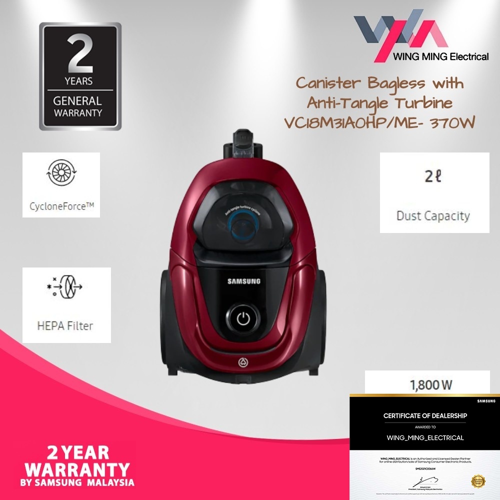 1800W Samsung Vacuum Cleaner Canister with Cyclone Force and Anti