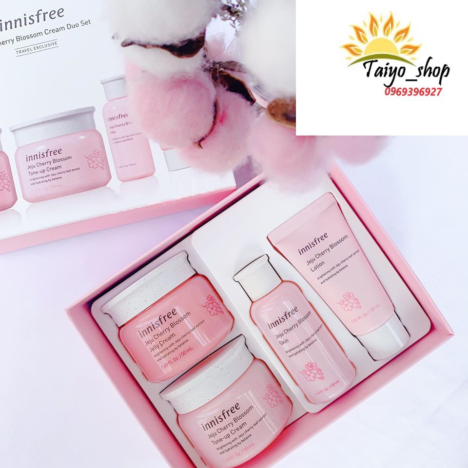 Innisfree Cherry Blossom Cream Duo Set 4 Piece Shopee Malaysia