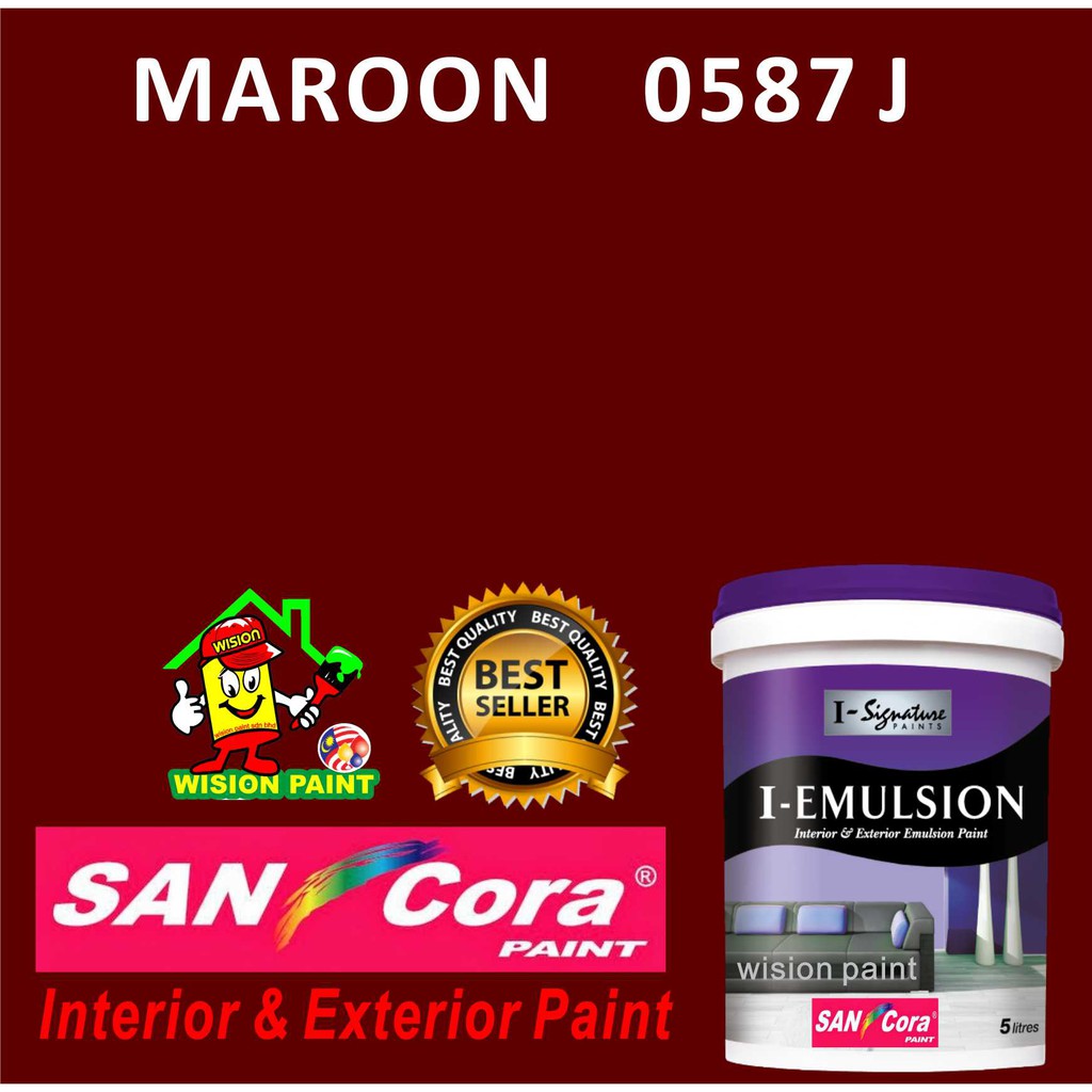 MAROON 0587 J ( 15L ) SANCORA IEMULSION PAINT FOR INTERIOR AND