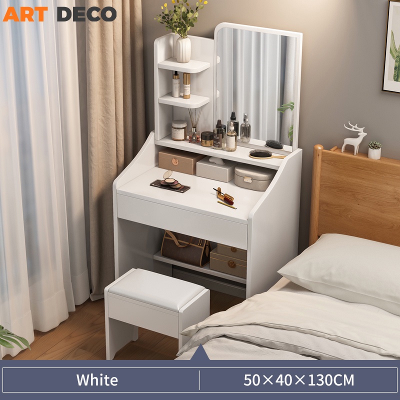 Makeup Table Meja makeup Dressing table with Led mirror Meja Solek Bedroom Vanity Table Cermin