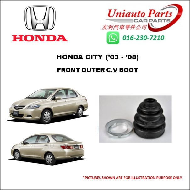 HONDA CITY SEL GD ('03 '08) FRONT OUTER DRIVESHAFT BOOT (PIECE