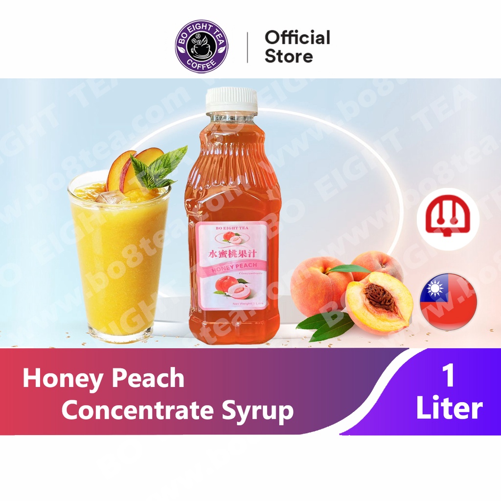 HONEY PEACH SYRUP 1L TAIWAN 博霸水蜜桃浓缩果汁 BUAH Peach Concentrate Juice