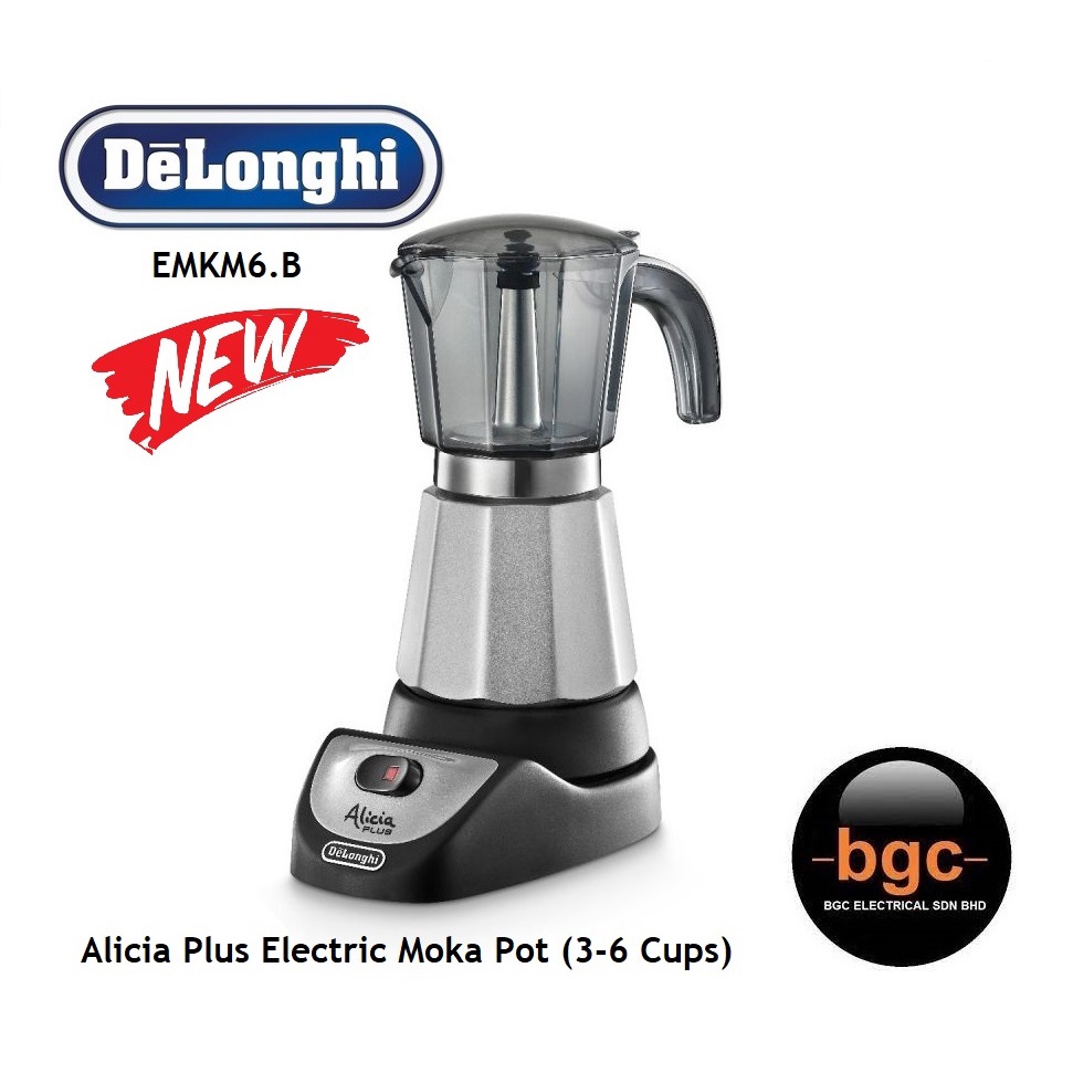 Delonghi Alicia Plus Electric Moka Pot Coffee Maker (36 Cups) EMKM6.B