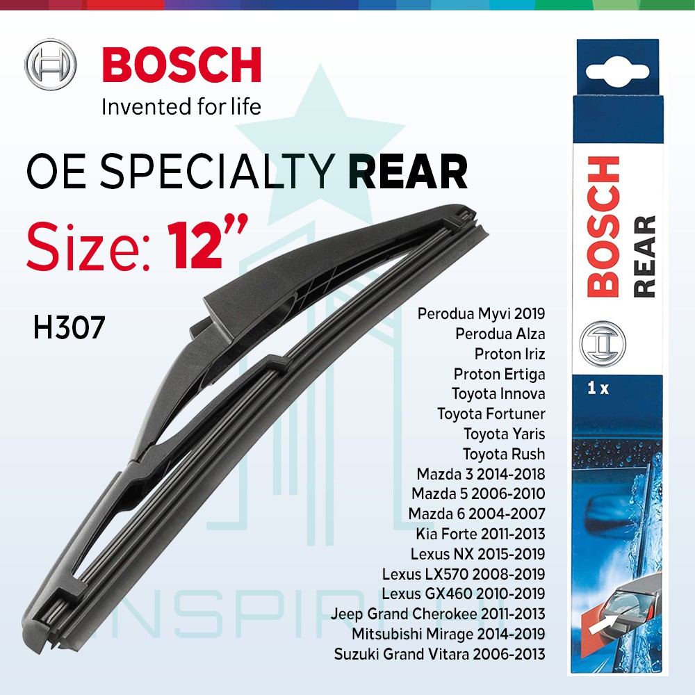 Bosch H307 Rear WiperSize12" Kia Forte/Lexus GX,LX,NX/Mazda 3,5,6