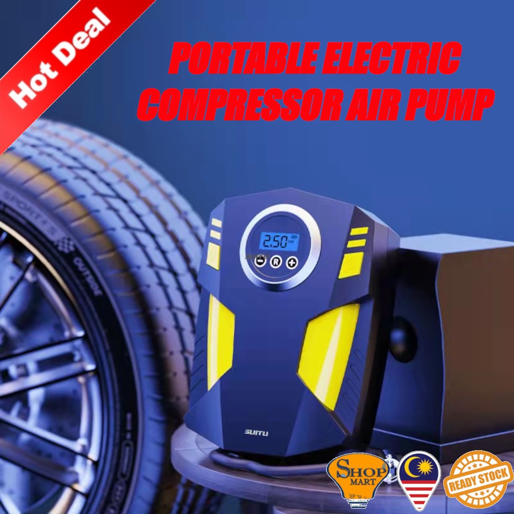 Car Emergency Tire Air Pump Tyre Inflator 12V Portable Electric Air