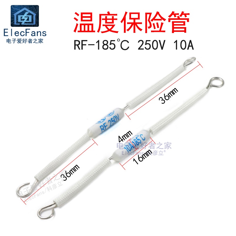 Rf185 C Temperature Fuse Tube TF Thermal Protection 250V 10A Rice