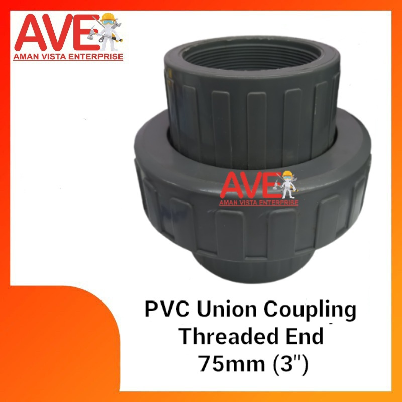 PVC Union Coupling Threaded End 75mm (3") Shopee Malaysia