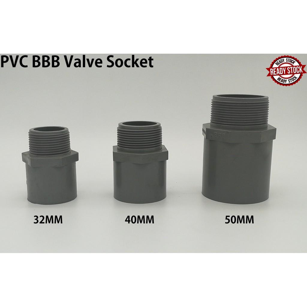 32MM 40MM 50MM PVC PIPE FITTING BRAND BBB (BINA) VALVE SOCKET PAIP