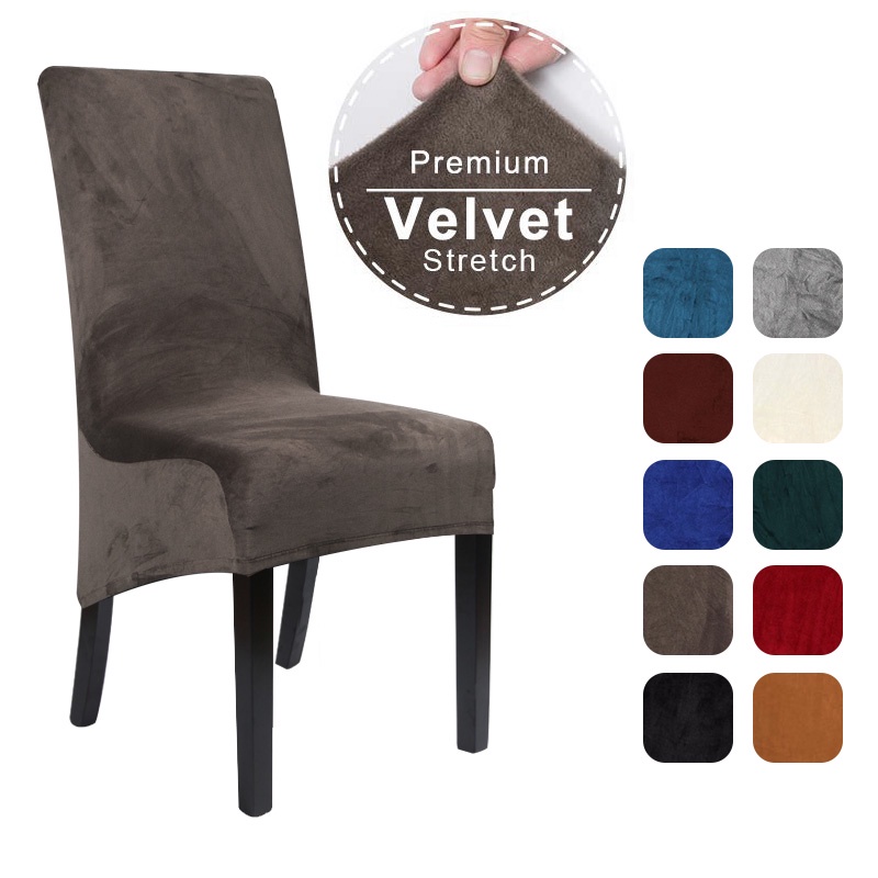 Velvet Extra Large Dining Chair Cover XL Size Slipcover for Chairs Long Back Kitchen Chair