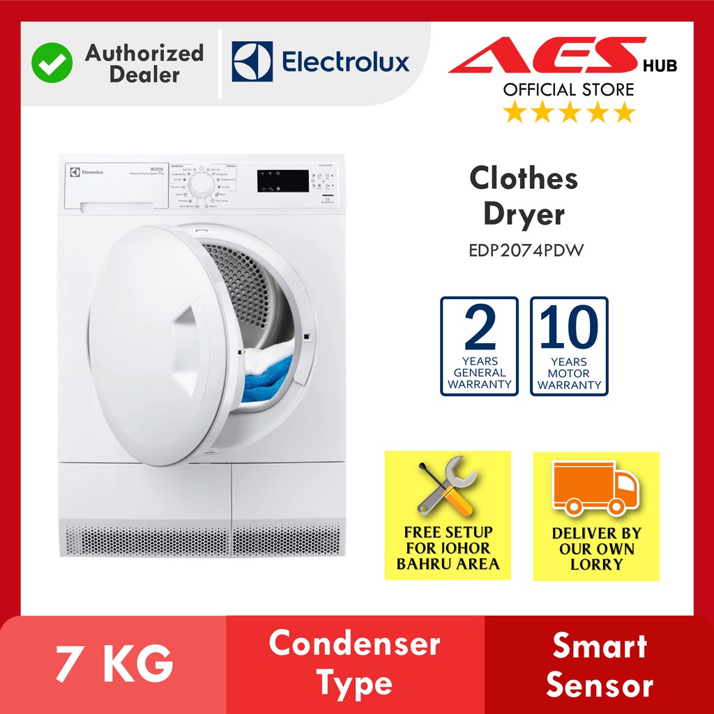 Electrolux Dryer Machine 7KG Clothes Dryer Condenser Type Mesin Dryer