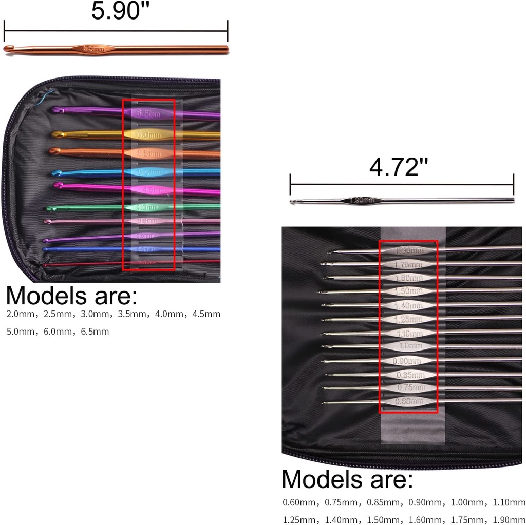 22 pcs/set Wooden Crochet Hooks Opp Packaging Knitted Kit Set Shopee