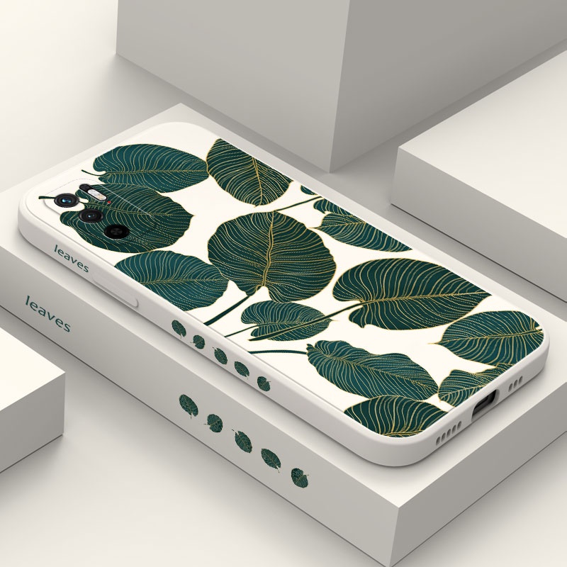 Green Gold Leaf Phone Case For Xiaomi Redmi Note 10 Pro Max 10T 10s 4G
