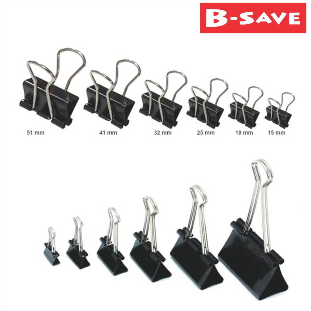 Binder Clip 12pcs/Box size 15mm,19mm,25mm,32mm,41mm,51mm Paper Clip