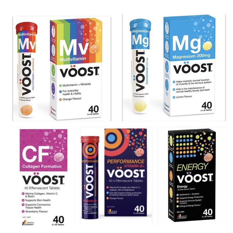 Voost Effervescent 40 Tablets (Collagen, Magnesium, Energy, Performance, Multivitamin, Vitamin C