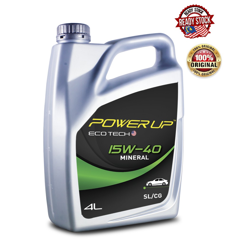 100 ORIGINAL [Power Up] ECO TECH 15W40 SL/CG Mineral Oil Car Engine