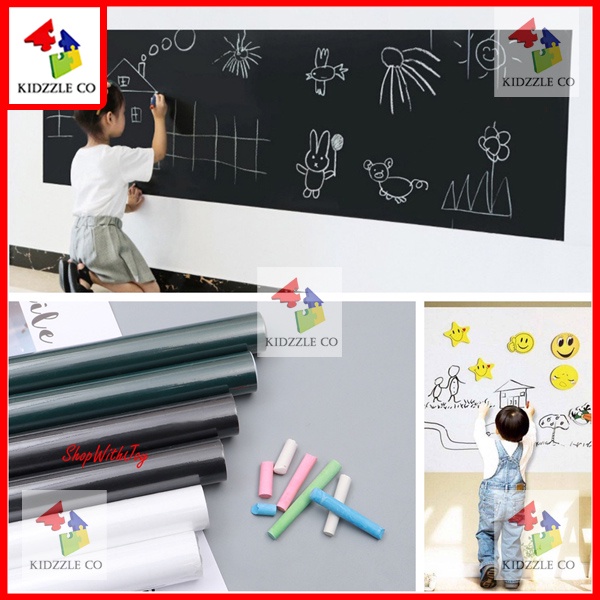 Chalkboard Blackboard /Whiteboard Wall Sticker + FREE Chalks/Marker