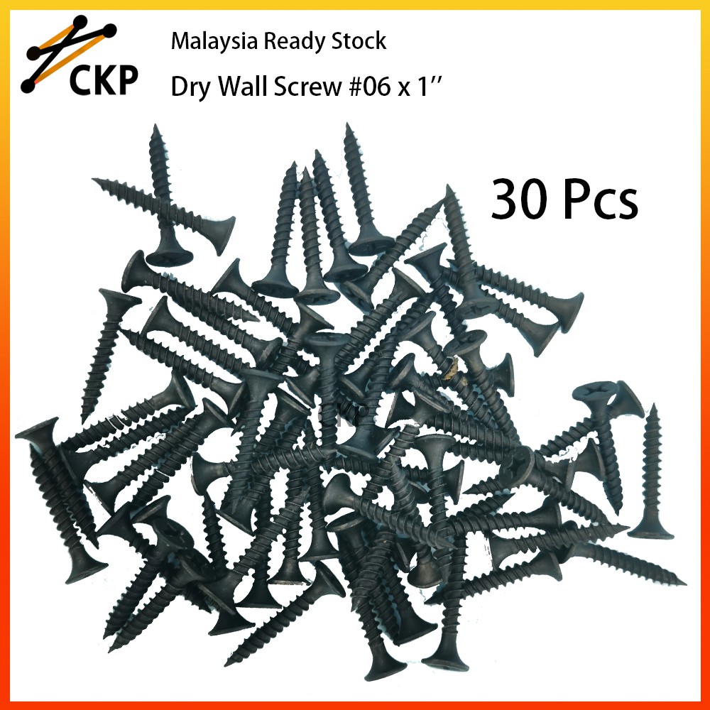 Dry Wall Screw 06 x 1'' skru dinding kering (30 pcs) Shopee Malaysia