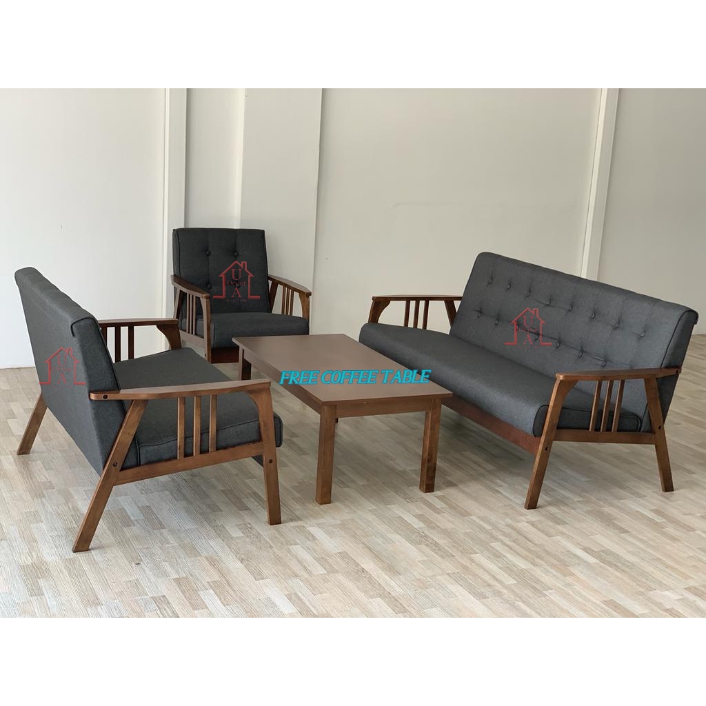 UA Value Buy Low back Sofa set 1+2+3 Seater with FREE Coffee Table