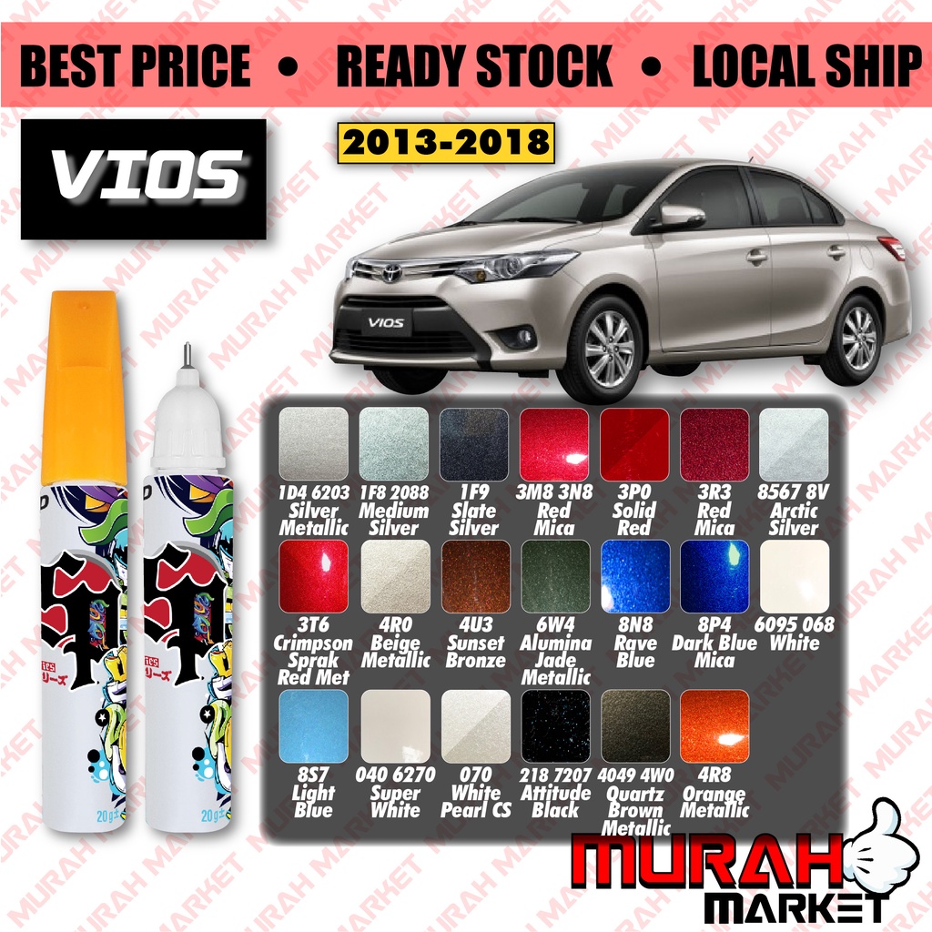 Touch Up Pen TOYOTA VIOS GEN 3 Original Stock Color 🎨 Pen & Brush