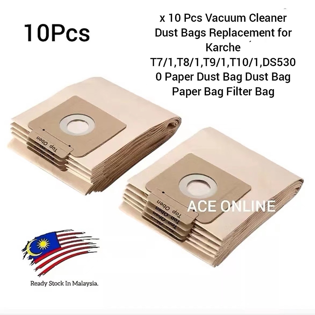 x 10 Pcs Vacuum Cleaner Dust Bags Replacement for Karcher T7/1,T8/1,T9