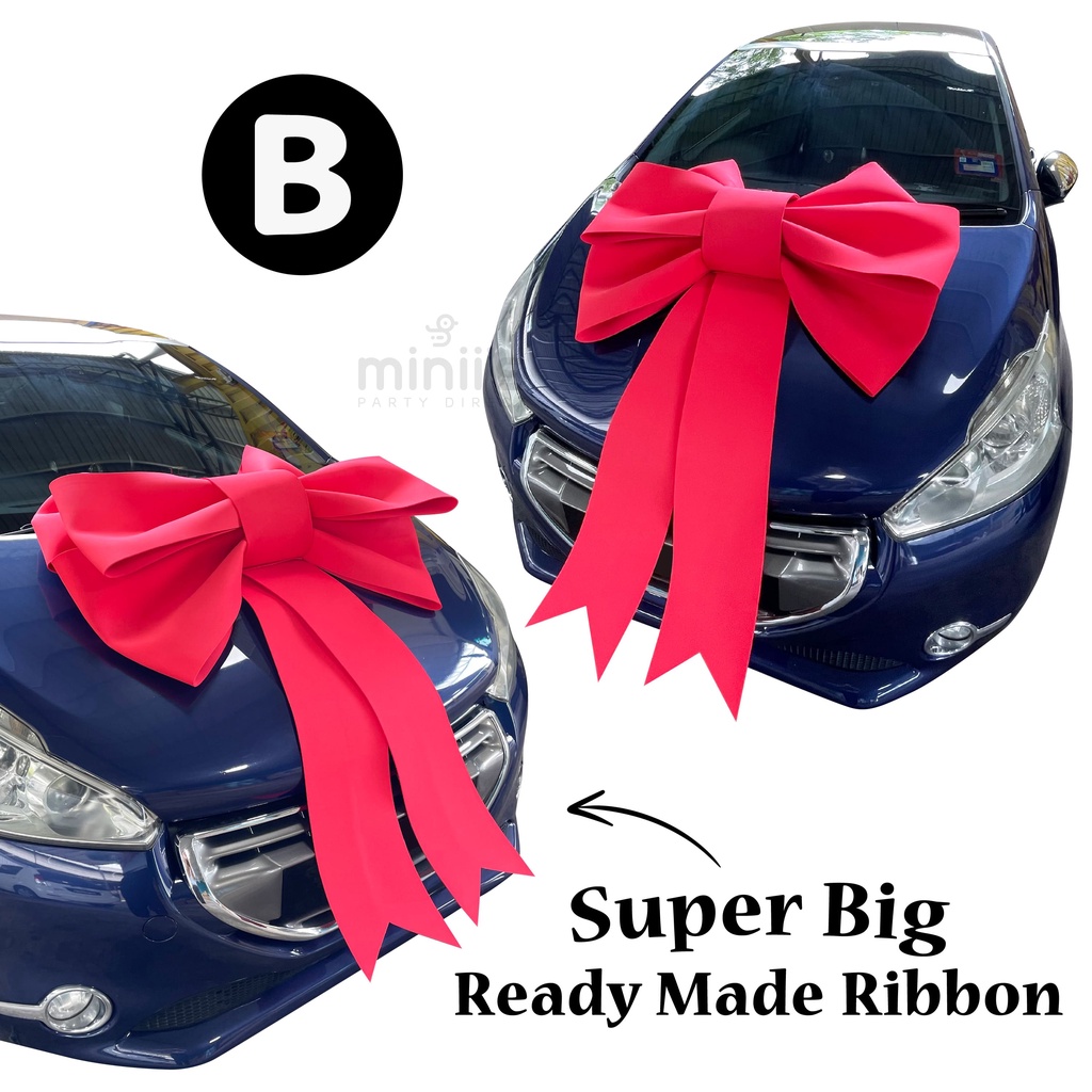 MINIIS PARTY Big Ribbon For Car READY MADE Big Car Ribbon Kereta Big