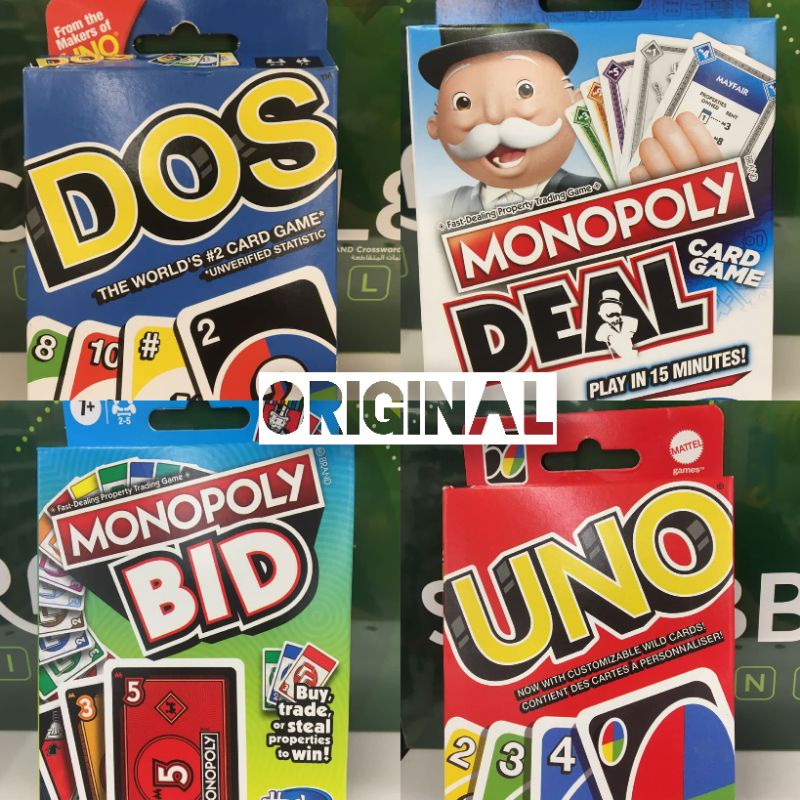 [ORIGINAL] Card Games Kad Permainan UNO DOS MONOPOLY DEAL MONOPOLY BID