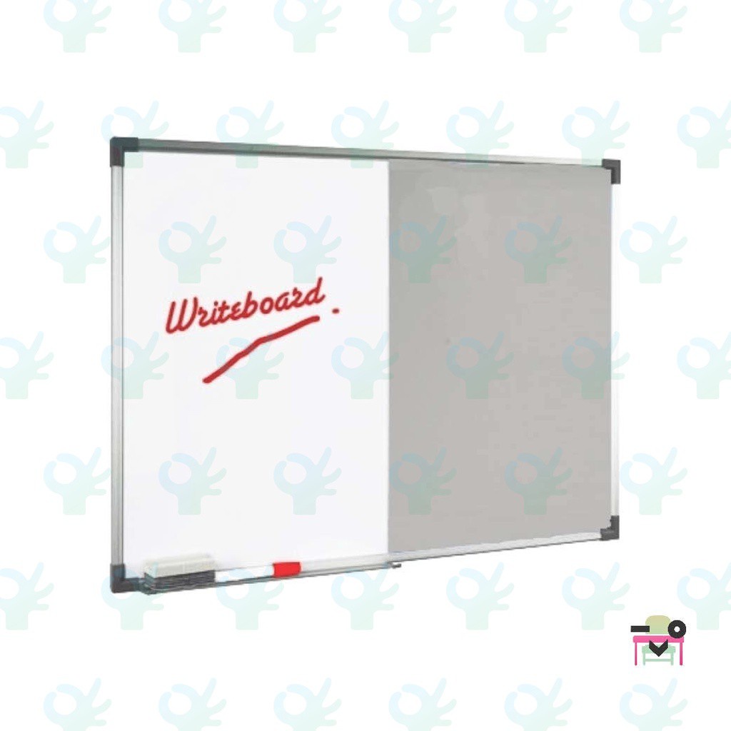 Aluminium Frame Dual Board Whiteboard And Notice Board Soft Board 120cm